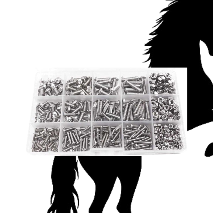 Kit de Vis Cylindriques 500 pcs ( M1 M1.2 M1.4 M1.6 M2.5 M3 )